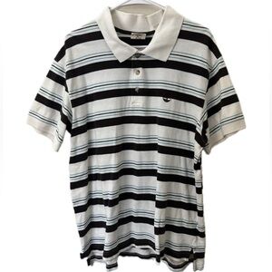 Timberland Tree Logo Men’s XL Striped Polo Shirt Casual Collared 100% Cotton